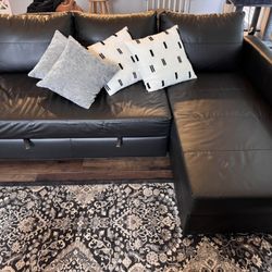 IKEA Sleeper sectional,3 seat w/storage, Bomstad black