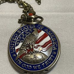 Vintage Bronze American Necklace Pendant Pocket Watch Best Collectibles Pocket