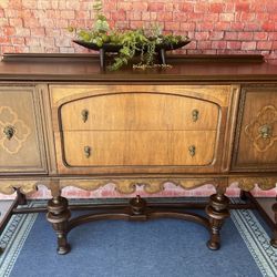 Antique Jacobean Sideboard Solid Wood