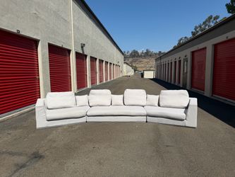 Beige 3 Piece Round Shape Sectional Sofa
