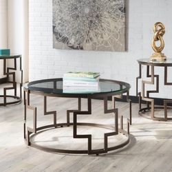 Glass Coffee Table Set 