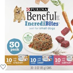 Purina Beneful Small Breed Wet Dog Food Variety Pack, IncrediBites With Real Beef, Chicken or Salmon - (30) 3 Oz. Cans