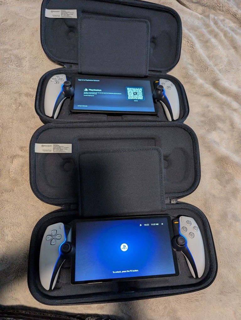 Two PlayStation Portals With PlayStation Cases