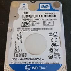 500GB 2.5" SATA HDD Excellent Working Condition 