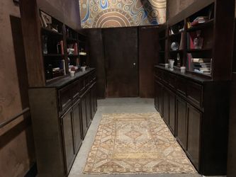 Oak Library/Display cabinets