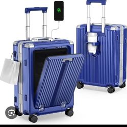 Carry On Luggage With Front Laptop Compartment And Cup Holder 