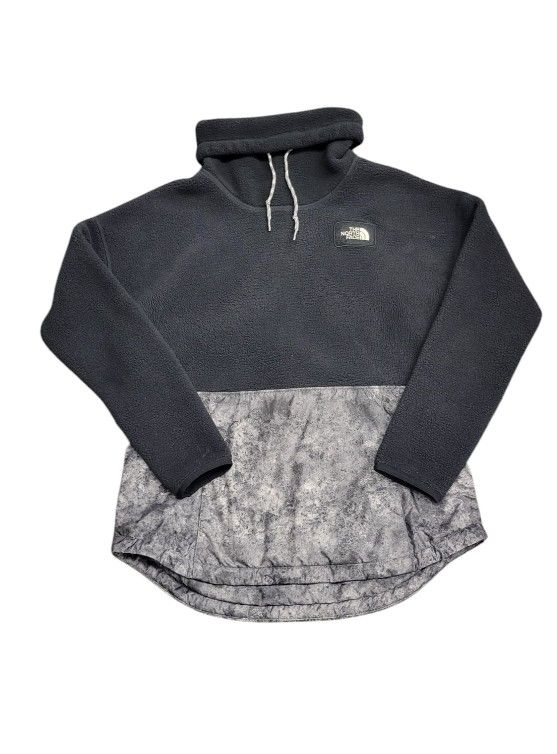 The North Face Fleece Black Gray Turtle Neck Sweater Women's Size Medium