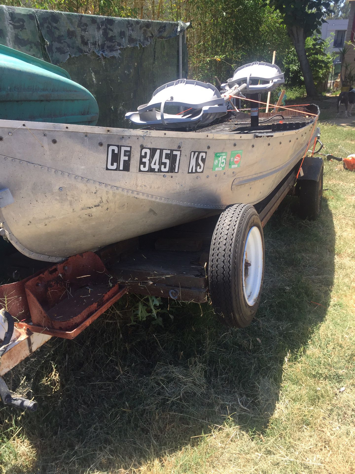 12 foot aluminum seeking lake boat with trailer for sale