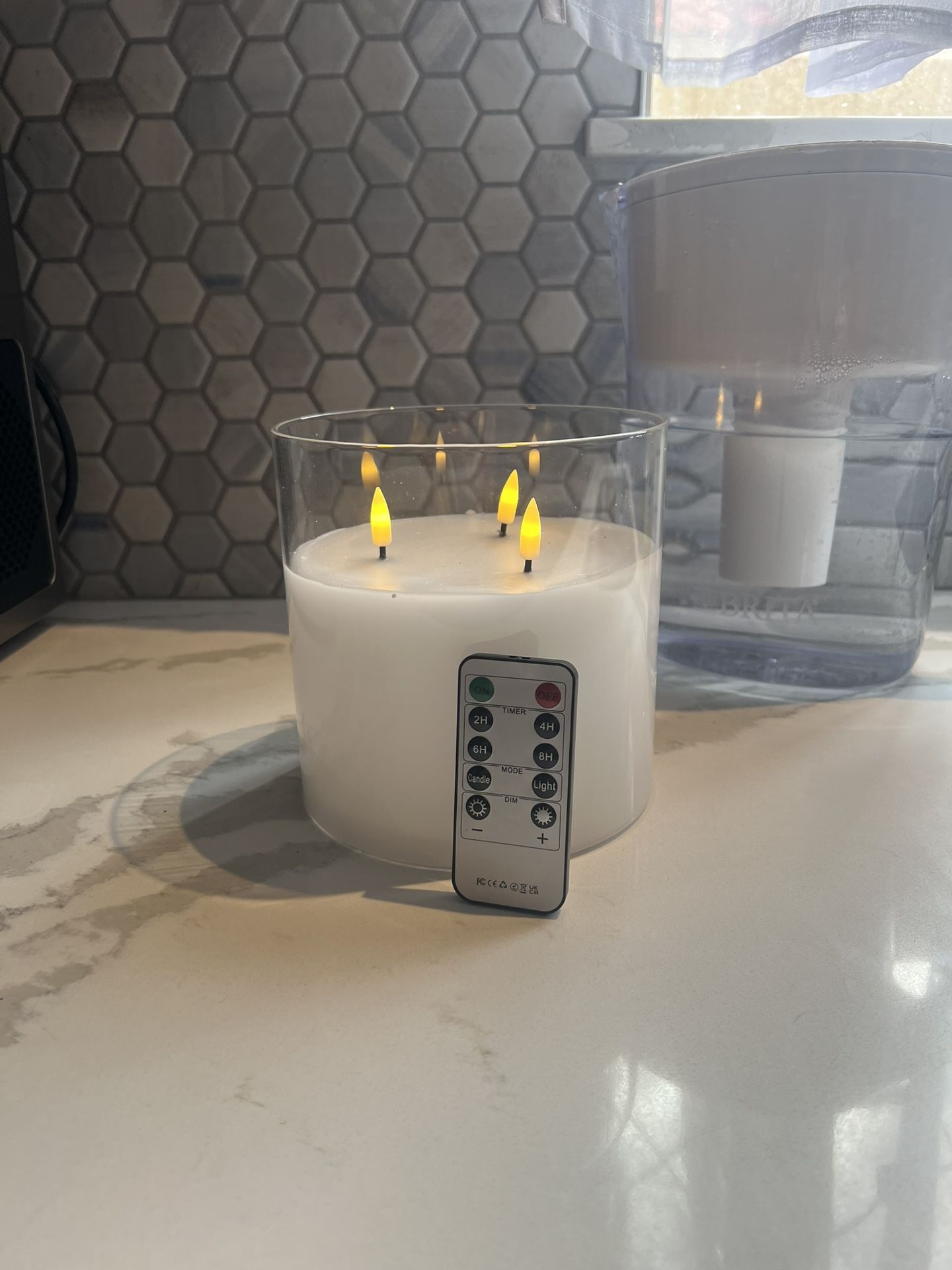 6” Glass Flameless Candle