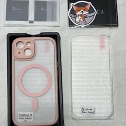 TOCOL  Magnetic iPhone 15 Case Translucent Matte Pastel Pink / Camera Protection