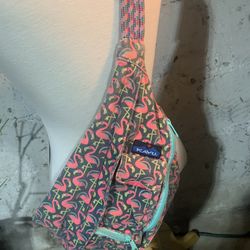 Kavu Original Rope Bag RARE Pink Flaming Crossbody Messenger Sling Bag Backpack