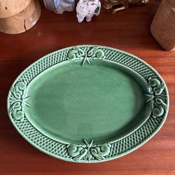 Bordallo Pinheiro Portugal Oval Green Rabbit Platter