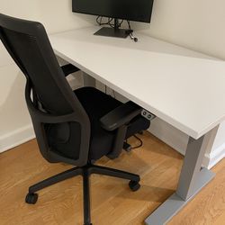 HON Office Chair & Electric Office Desk
