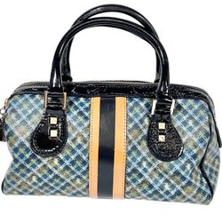 L.A.M.B. Gwen Stefani Teal Mandeville Bowler Satchel Bag Handbag Blue/Green Y2K