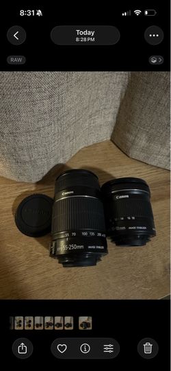 Canon EF-S 55-250mm Lens and EFS 10-18mm