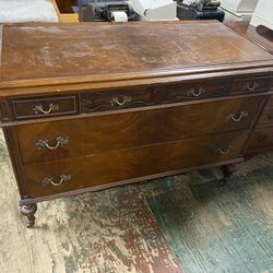 Antique Wooden 5-Draw Bureau Dresser $85