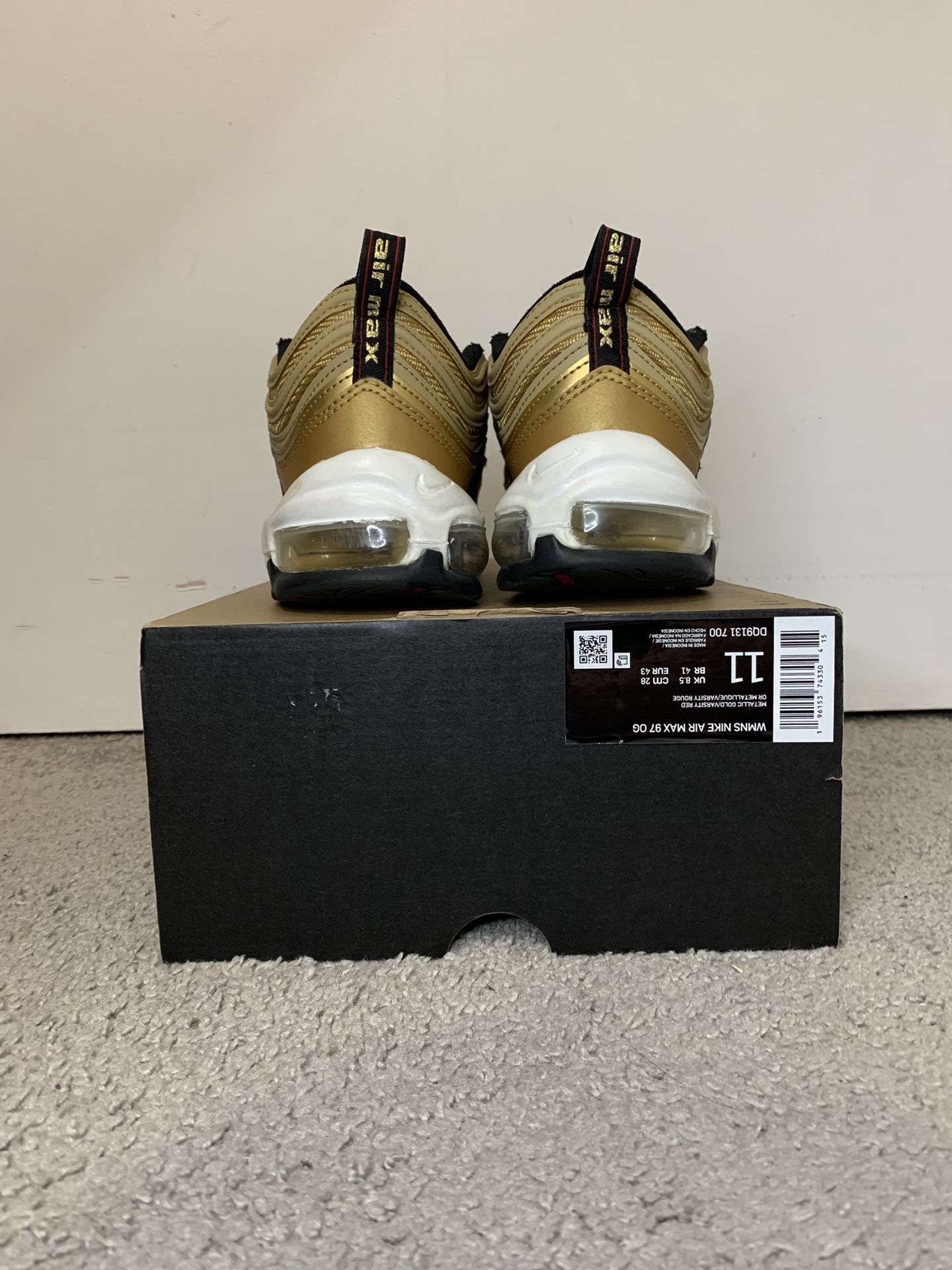 VNDS NIKE AIRMAX 97 GOLD BULLET SIZE