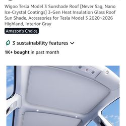 tesla Model 3 shade and cover