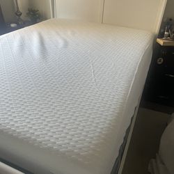 White, Full Sized Bed Frame With Box Spring