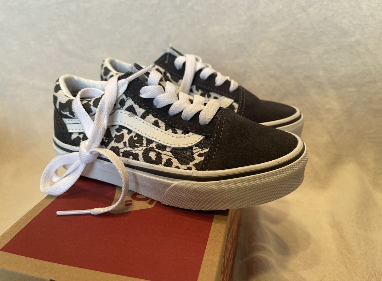 Vans Old Skool Leopard Asphalt US Juniors Size 11