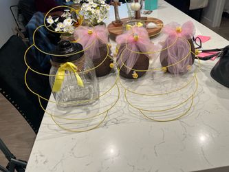 Wire yellow beehives