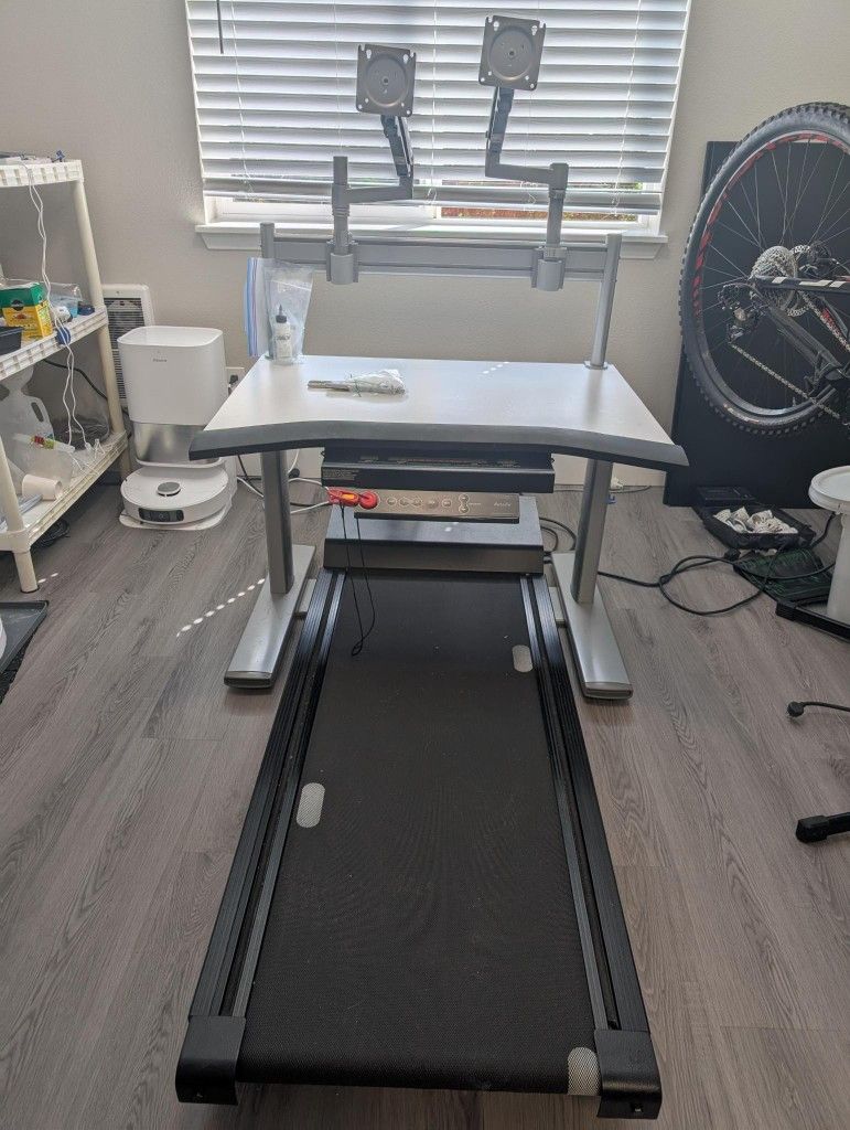 Adjustable Walking Desk With Monitor Mounts