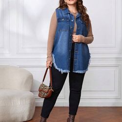 Shein denim sleeveless shirt