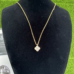 Diamond Clover Pendant Gold Plated necklace