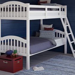 White Twin Over Twin Bunk beds