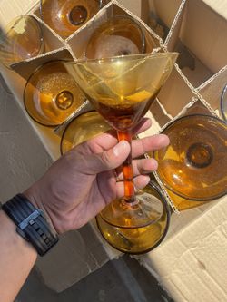 Amber Glass Cups