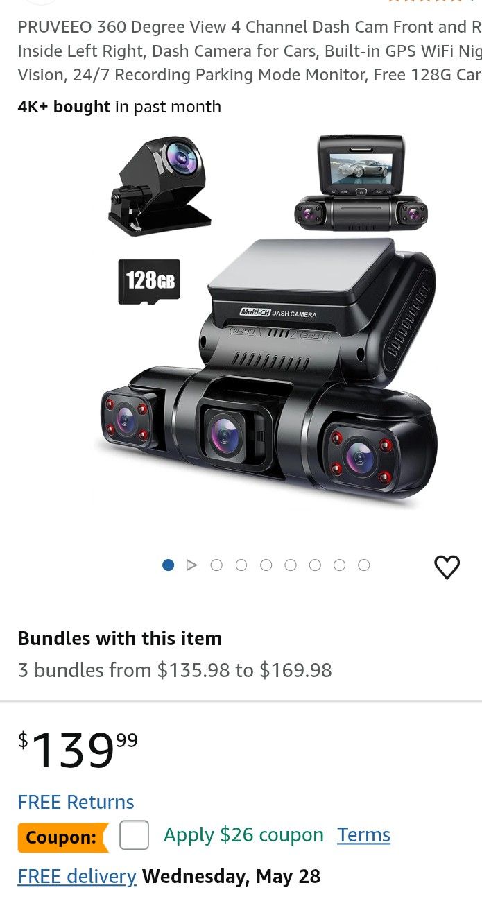 Preeuvo Back & Front dash cam
