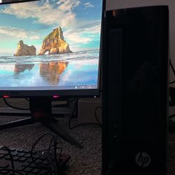 HP Desktop Computer + MSI 27” Curved Gaming Monitor – Fresh Windows Install – Keyboard & Mouse Included