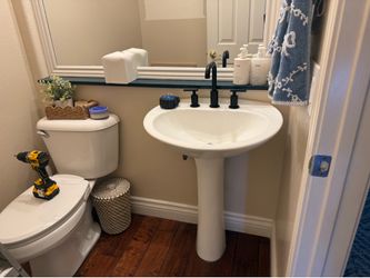 White Modern Pedestal Sink WITH Faucet