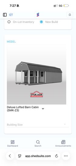 8’x16’ Lofted Barn Cabin | Rent to Own
