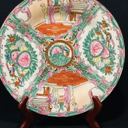 Antique Family Rose Medallion Handmade Enameled Chinese Porcelain Plate 10” 