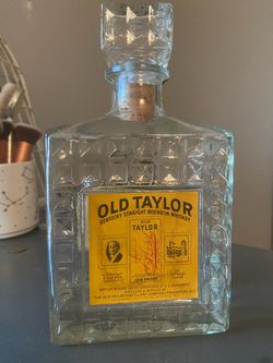 Vintage Old Taylor square holiday bourbon bottle
