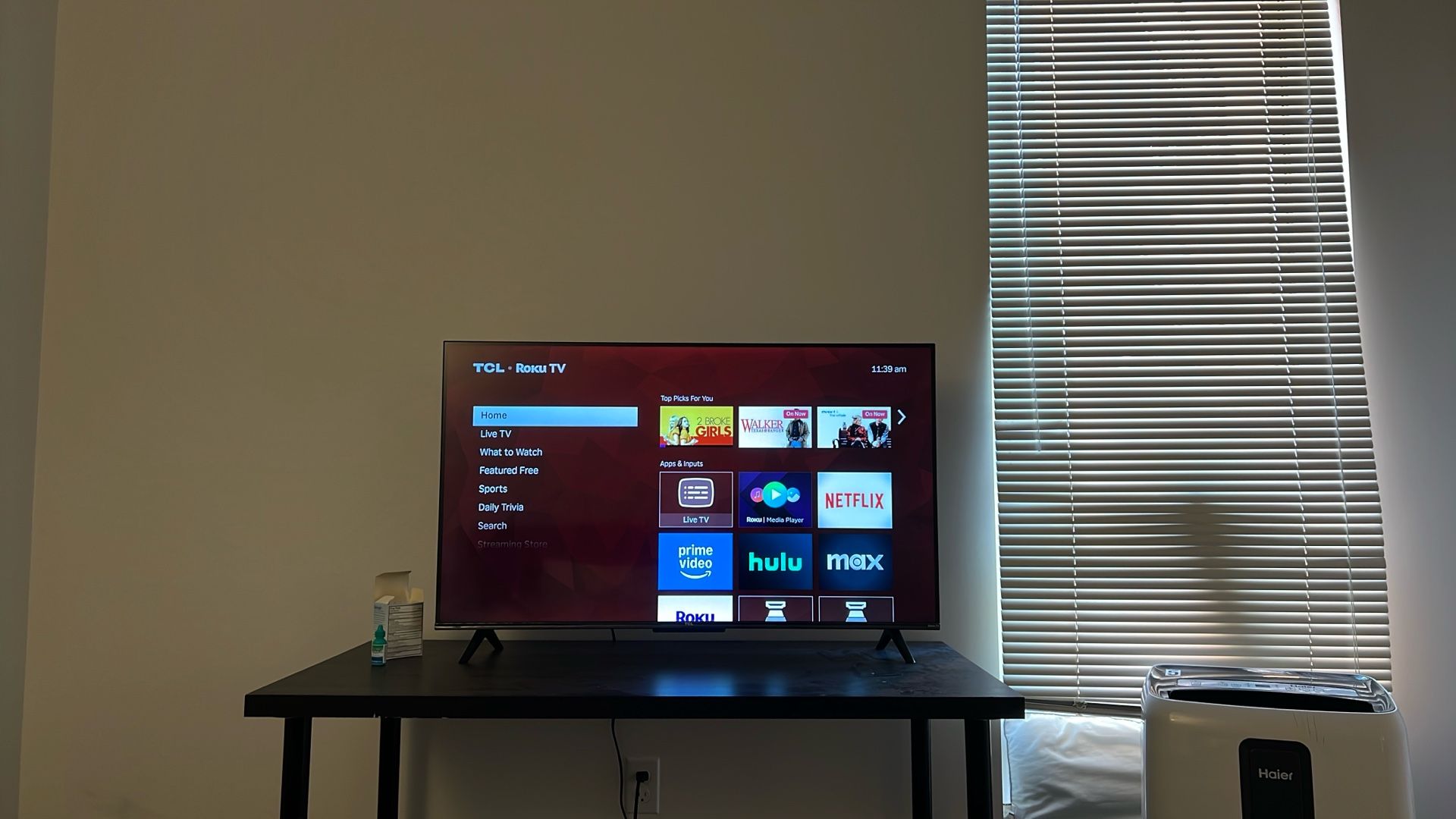 TCL Roku TV + Table Stand – Excellent Condition – $180