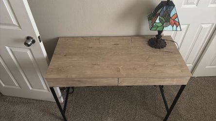 Modern Wood Computer Desk / Writing Desk with Metal Frame