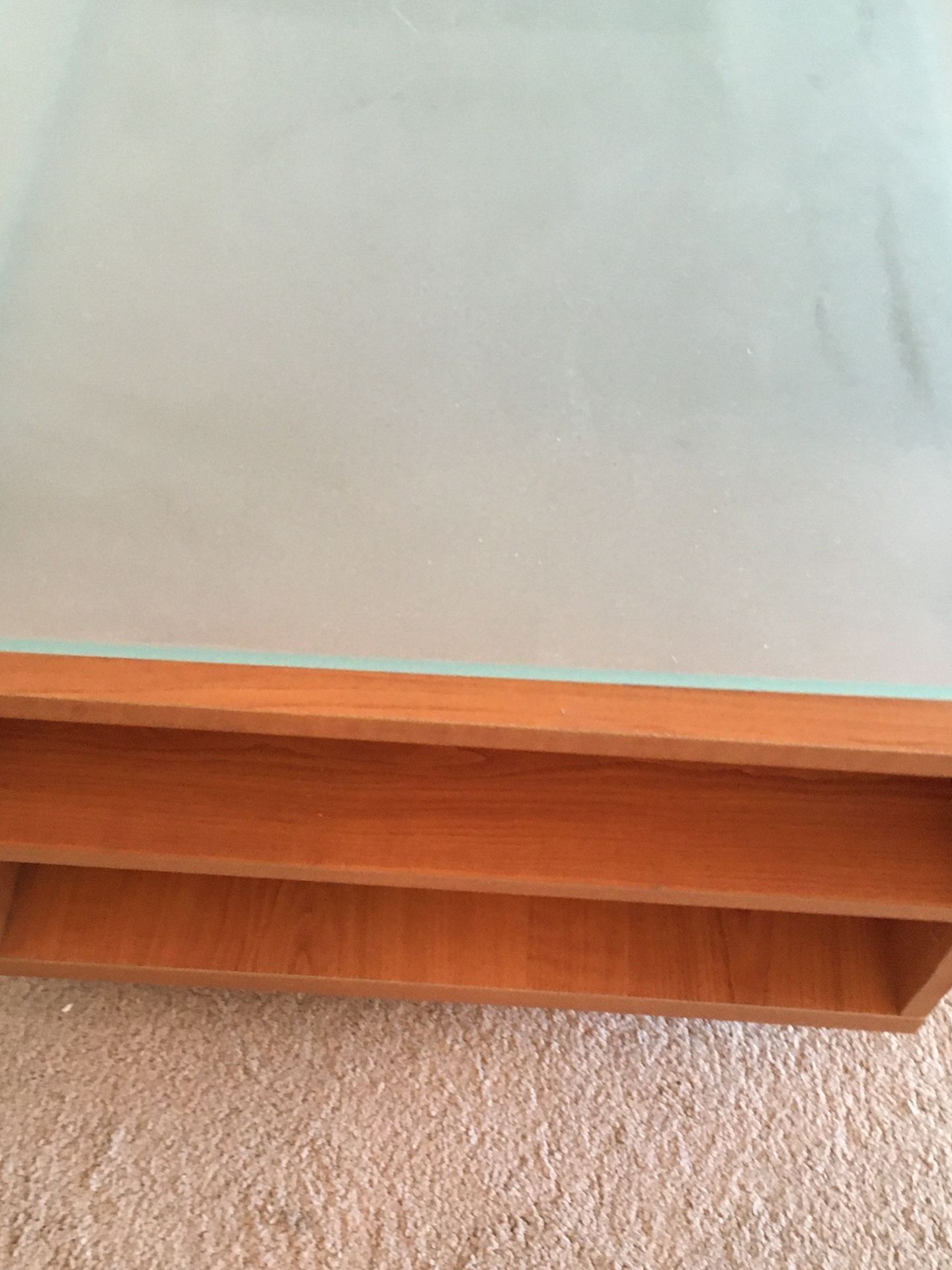 Tv Stand with Tempered Glass Top