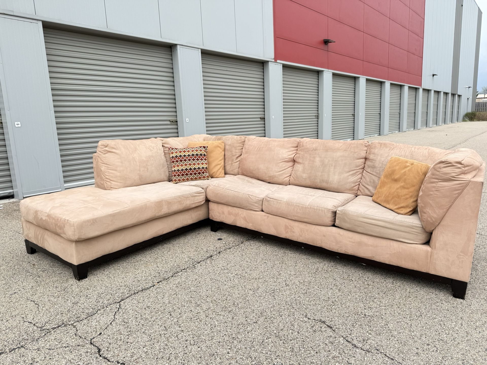 Beige Two-Piece Sectional Couch! ***Free CurbSide Delivery***