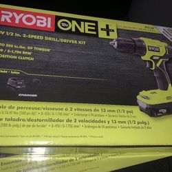 Two Brand new in  Ryobi 1/2 in 2 -speed drill / driver kit  comes with 1.5 AH battery and 18V  & charger Be V