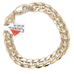 10kt Gold Concave Cuban Bracelet 26.40grams 9” 11mm 148600 1
