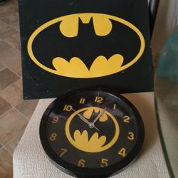 Batman Clock And Batman Metal Plaque Sign In The Clock Works The Sign Is 4 Ft By 3 Ft Sorry About The Writing On The Back