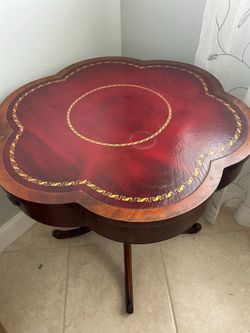 LEATHER TOP ENTRY HALL TABLE