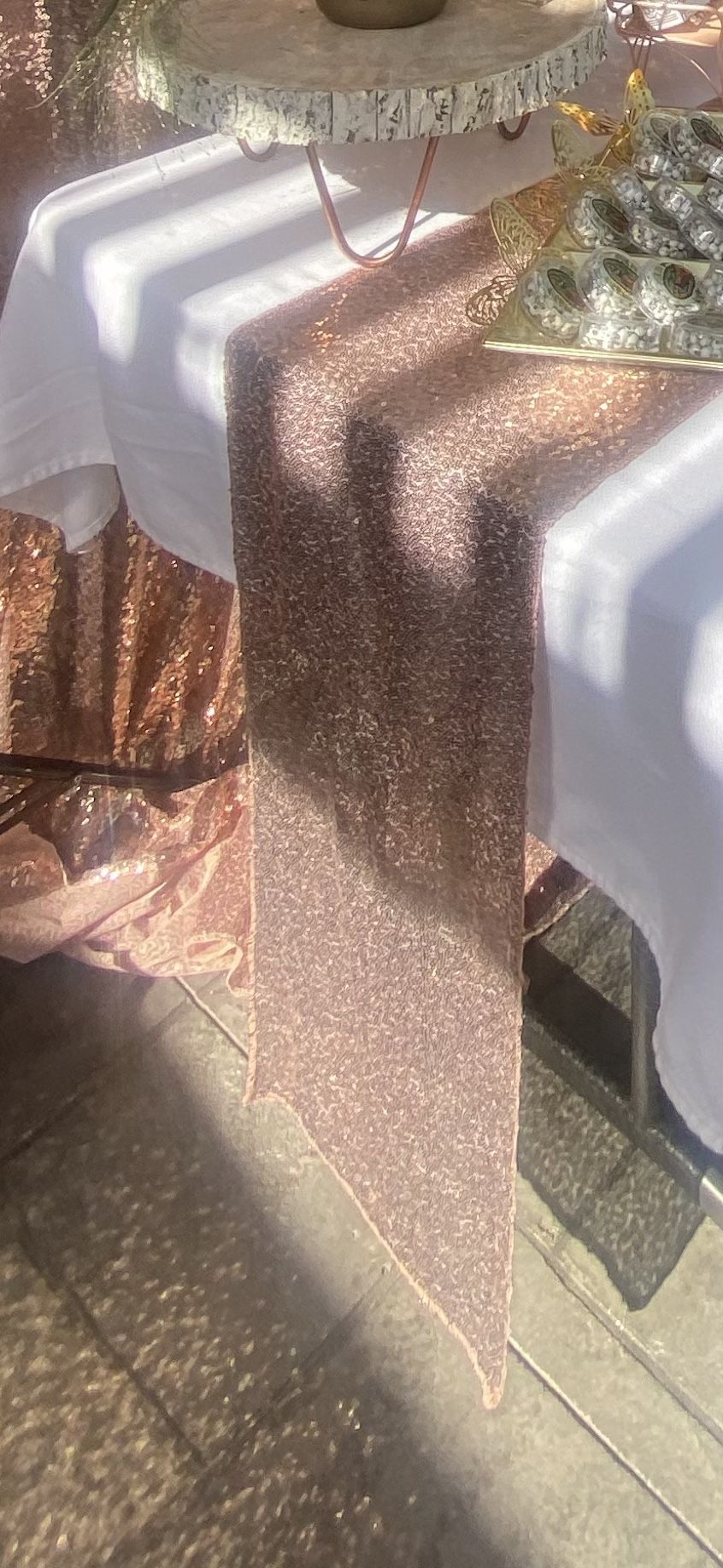 Sequin Table Runners Rose Gold