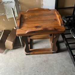 Old Wooden End Table 