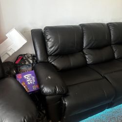 2 Piece 4 Seat LED Reclining Sofa Set 