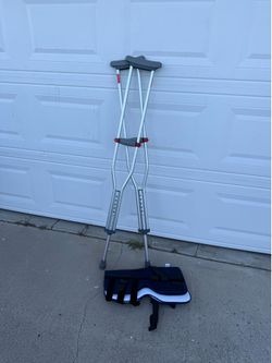 Adult crutches and leg brace