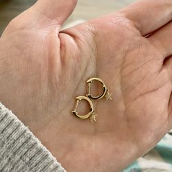 Gold Huggies with Star Charm! 