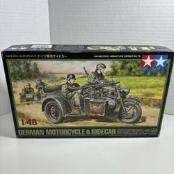 TAMIYA   GERMAN MOTORCYCLE WITH SIDECAR  1:48 SCALE  SERIES NUMBER 78 & FIGURES NIB